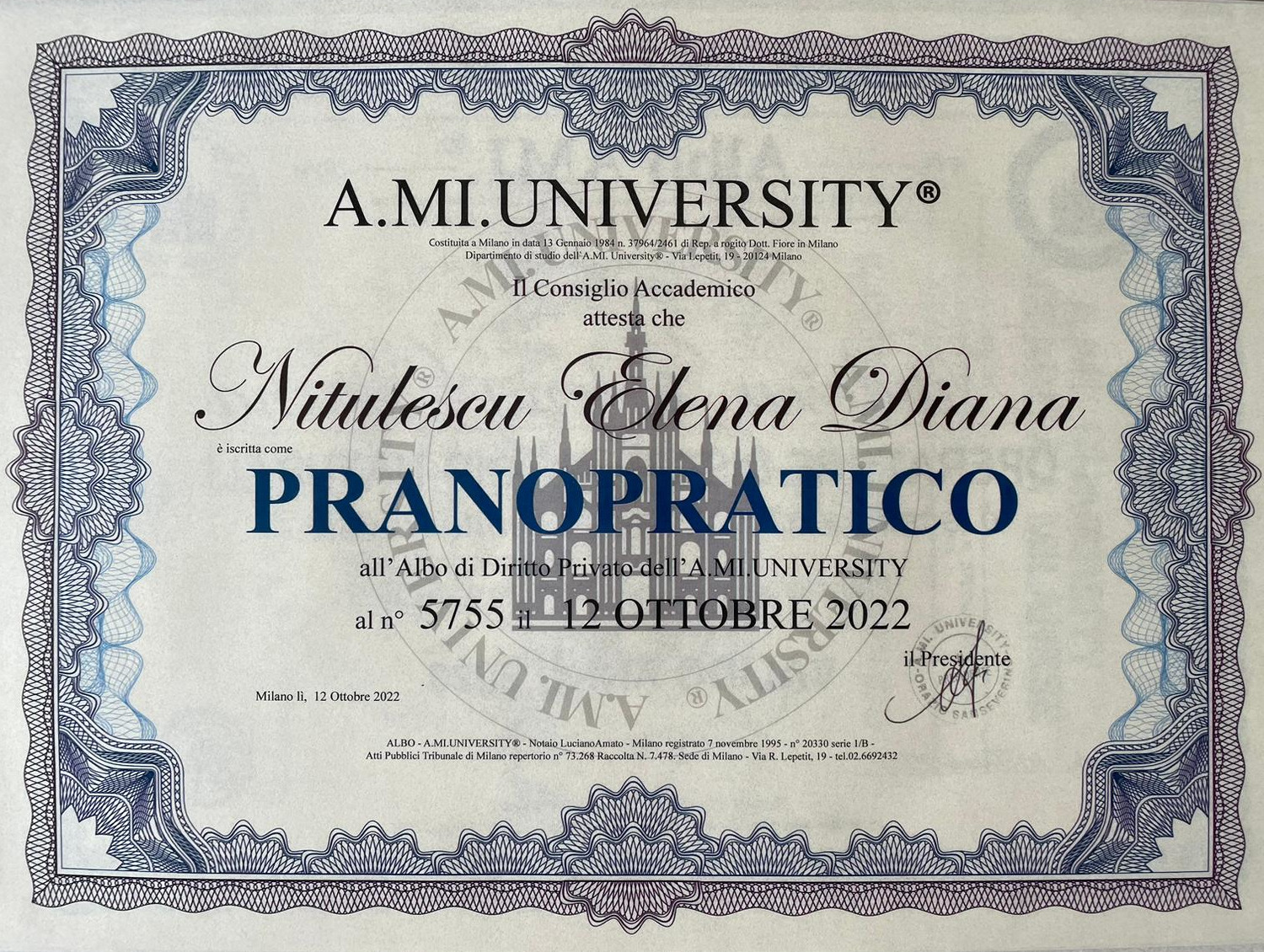 Universita pranoterapia